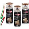 Generico SET 3 BOMBOLETTE DI RESINA IMPREGNANTE SPRAY PROTETTIVO PER LEGNO NOCE CHIARO 400ml MADE IN ITALY