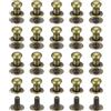 QUARKZMAN 6mm Vite a Testa Sferica Rivetti Bottone Nipplo, Confezione da 20 per Artigianato in Pelle Fai da Te Borsa Cintura, Tono Bronzo