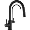 Rea - Rubinetto Cucina Eco Fresh Black Mat Miscelatore Lavello Cucina In Ottone Calda E Fredda Regolabile Monocomando (Nero Opaco) 18x29,5x37,5cm