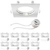 ledscom.de 10x cornice da incasso a soffitto RIR cornice da incasso angolare bianca opaca (LED/alogena/GU10/MR16/PAR16/50mm) incl. presa GU10