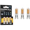 Duracell Lampadine LED G9, 2 W (20 W), 200 lumen, luce bianca calda, confezione da 3