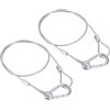 PATIKIL Cavo di Sicurezza in Acciaio Inossidabile 23,6/60cm, 2pz 2,5mm Sicurezza Flessibile Cavo Lucchetto a Doppio Ring con Ganci per Illuminazione Palco Bagagli, Argento