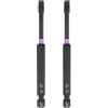QUARKZMAN 2 Pezzi T27 Testa Torx Punta A Impulso Attacco Esagonale 1/4 Lunghezza 4 (100 Mm) Lunga Magnetica Senza Foro Anti-Manomissione 6 Punte Stella Punta Trapano Acciaio S2 Fosfatato