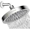 SparkPod Soffione doccia ad alta pressione, design di lusso di alta qualità, installazione in 1 minuto, ricambio regolabile facile da pulire per il tuo bagno (cromato lucido, rotondo da 15,2 cm)