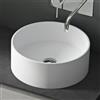 Mai & Mai Lavabo da Appoggio 40x40x15cm, Lavandino Bagno Ovale da Marmo Fuso, Lavabo Bagno Bianco Opaco, Colossum804