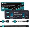 LIBRATON Set di 3 Prolunghe Cricchetto 3/8, Estensione a Impatto 75mm(3), 150mm(6), 250mm(10), Sgancio Rapido con Collare Scorrevole, Acciaio Cr-Mo, Utensili Manuali Automobili, con Vassoio XPE