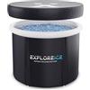 Explore Fitness Explore Ice Bath Pro Max Extra Large Outdoor gonfiabile portatile atleta terapia dell'acqua fredda vasca da bagno con coperchio e borsa per il trasporto, nero/bianco