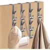 VLYX Ganci in Metallo Resistenti da Porta, Set di 4, per Cappotti, Asciugamani, Cappelli, Borse - Grigio