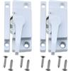LUORNG 2PCS Cam Type Sash Lock Metal Crescent Lock Bianco Scorrevole Finestra Serratura con Viti Adatto per Finestre Scorrevoli Verticali e Orizzontali