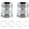 HoaaiGo 2 adattatori per rubinetto, filettatura esterna M22 su M24, adattatore per rubinetto in ottone a doppia filettatura con guarnizione in gomma, accessorio per rubinetto da cucina