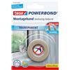tesa Powerbond TRANSPARENT - Nastro Biadesivo Trasparente - Resistente ai raggi UV, per fissaggio di oggetti in vetro e trasparenti - Regge fino a 2 kg per 10 cm - 1.50 m x 19 mm