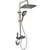 Forega - Colonna Doccia Termostatica con Miscelatore | Finitura Cromata | Design Moderno | Facile Installazione, Grigio, Metallo