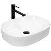 Rea - Lavabo Da Appoggio Angie Lavandino Bagno 520 X 380 X 115 mm Ceramica (Bianco)