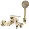 Rea - Viral Gold Rubinetto Per Vasca Miscelatore Per Vasca Con Doccia In Ottone Per Bagno Caldo E Freddo Regolabile (Oro) 19,5x17,5x11,5cm