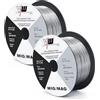 VECTOR WELDING Filo Animato No Gas 0,8mm 2KG Filo Saldatrice E71T-GS Bobina Filo Animato per Saldatura Universale D100 MIG MAG per Saldatrice, 2 Pezzi, 1KG per Rotolo - VECTOR WELDING