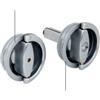 effedielle Kit manigliette DUETTO AGB diametro foro 34 mm. ATTIVO-PASSIVO, spessore porta 38-48 mm. Finitura ottone cromato satinato.