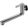 EasyByMall Rubinetto miscelatore da cucina, esteso da parete, singolo, per lavello da cucina freddo, mocio, rubinetto per piscina, girevole, rubinetto per acqua fredda, per cucine e piscine (25 cm)