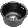 WOOXGEHM Mini Lavello da Bar Rotondo in Acciaio Inox - Vasca Singola Nero con Scarico per Cucina e Bagno Piccolo, Accessori Inclusi (Nano Diamante Nero)