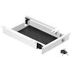 CAVO Cassetto portadocumenti in acciaio 220 mm bianco con serratura con ingresso cavi Cassetto da tavolo