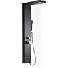 NAIZY Colonna Doccia 4 in 1 doccia multifunzionale set doccia a pioggia set doccia in acciaio inox 304 con doccetta doccia idromassaggio doccia a cascata e doccia a pioggia, Nero