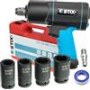 Stix Avvitatore ad aria compressa 3/4 2200 Nm + 4 bussole a percussione - Set professionale per camion e officina, meccanismo a doppio martello, dadi CR-MO