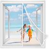 JXLQFA Zanzariera Magnetica Finestra Porta 130x135 cm, Tenda Finestra Magnetica su Misura Facile Montaggio Adsorbimento Magnetico per Finestre Scorrevoli, Garage Bianco Rinforzata