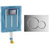 Inbagno Cassetta Scarico WC Incasso Geberit Per Muratura (WC A Pavimento) - Doppio Scarico Regolabile (6/3 L) - INCLUSA Placca Di Comando Doppio Tasto Cromata