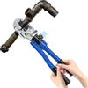 SailorMoon Pinza crimpatrice idraulica da 4,8 kg, pinza crimpatrice 8T CW-1632 con testa girevole a 360° e set di matrici V12-V28, strumento di crimpatura per tubi di rame 12-28 mm, blu