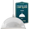 LEDSone Paralumi da soffitto in stile retrò, stile industriale, 40 cm, colore nero, interno bianco, rustico, in metallo, facile da montare, paralume vintage per sostituzione (Bianco)