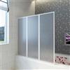 Homgoday Schermo Doccia e Bagno a Parete 141 x 132 cm 3 Pannelli Pieghevoli, Box Doccia, Schermo per Doccia da Bagno, Partizione per Schermo Doccia Box Cubicolo Pareti Circondanti la Porta