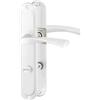 ERGO line ROMA guarnizione per porte classica, argento, maniglie per porte del bagno WC set di maniglie con piastra di copertura lunga, guarnizione per porte, maniglia