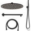 Metaform Kit Restyling Doccia Nero Opaco Tondo Braccio Presa Acqua Doccetta e Soffione (N26)