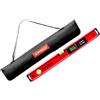 PRO900 Livella Digitale 60cm con 2 display LCD e coperchio - Livella Elettronica con memoria dei valori misurati per un massimo di 19 risultati - Classe di protezione IP65 - Colore Rosso