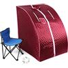 LANTUS Saunas Portatile Vapore Spa Mini Saune Macchina con Cabina Sauna a vapore domestica in casa Bagno di vapore Box Sauna per Personale Detoxify Perdere Peso (grande rosso)
