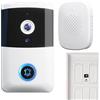 Gitekain Videocamera intelligente | Videocitofono wireless HD | Videocamera di sicurezza campanello wireless, telecamera e monitor per campanello wireless, campanello intelligente HD, sistema di
