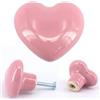 Lyxtiorn 8 pomelli in ceramica per armadietti da cucina, decorazione per la camera dei bambini, pomelli per cassettiera, maniglie per armadi e guardaroba, cuore rosa