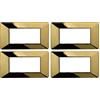 ZOREI 4 Pezzi Placche Compatibile Con Vimar Plana, Placche In Plastica (4 Posti/Moduli,Oro Lucido)