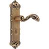 TkkMivcOC Set di maniglie per porta, in stile retrò, per porte interne, per porte di spessore di 35 - 45 mm, porte in legno massiccio, porte composite, bronzo