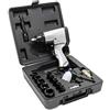 Wiltec Avvitatore pneumatico a pistola con accessori 320 Nm, rotazione a impulsi, ¼″ per compressore
