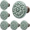 Piutouyar Pomelli in ceramica verde, pomelli per armadio da cucina, pomelli per cassetti e cassetti, pomelli decorativi per mobili, per cassetti, credenze, armadi, armadi, 34 mm di diametro (10 pezzi)