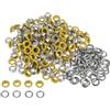 QUARKZMAN 300 Set Kit Occhielli in Metallo 6mm 1/4 Foro Occhielli per Teloni Piccolo Occhiello con Rondelle per Scarpe Vestiti Cintura Etichetta Borsa Tessuto Pelle Progetto, Giallo