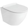 LAVITA Sofi Slim - WC sospeso con abbassamento automatico e cerniere in metallo, senza bordi per WC, 365 x 490 x 395 mm, colore: bianco lucido