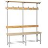 Simon Rack Panca da spogliatoio con grucce smontate grigio/grigio Simonrack 1000 x 1800 x 350 mm - Panca da spogliatoio - Panca in legno