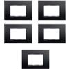 Bticino Placca Quadra LivingLight Bticino Antracite 3 Moduli Tecnopolimero LNA4803AR (5)