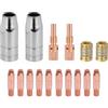 casstaly 16 Pezzi 25AK Torcia di Saldatura Accessori Materiali di Consumo 0,8 mm MIG Torcia Gas Ugello Punta Supporto di 25AK MIG/
