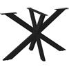 vidaXL Gamba per Tavolo da Pranzo a Forma di Ragno Nero 120x68x(72-73) cm Acciaio