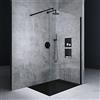 Mai & Mai Box Doccia Walk-In 110x200cm, Parete Doccia in Vetro 8mm Braccio di Sostegno 70-120cm MMBR3 Vetro di Sicurezza ESG con Rivestimento Nano Nero