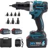 TDSYOCG Pistola Per Rivetti A Batteria 26v, Rivettatrice Elettrica Portatile Senza Fili Per Dadi M3/M4/M5/M6/M8/M10/M12, Adatta Per Inserti Filettati E Lavori Professionali (5.2Ah, 2 Batteria)