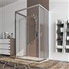 MarinelliGroup Box doccia cabina 3 tre lati 90x90x90 cm porta scorrevole vetro anticalcare trasparente 6mm. Palma