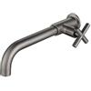 XDSMB Rubinetto Bagno Lavabo Acqua Fredda da Parete Miscelatore Monocomando Bagno Manico croce,Grigio Pistola
